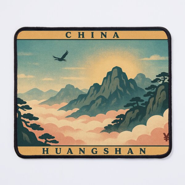 Item preview, Vintage Huangshan China Postage Stamp Yellow Mountain Vector designed and sold by Shutter-Dragon.