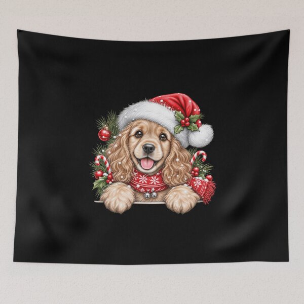 Item preview, English Cocker Spaniel Dog Christmas Santa Hat designed and sold by GenioFin.