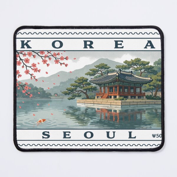 Item preview, Vintage Seoul Korea Postage Stamp Palace Pavilion Vector designed and sold by Shutter-Dragon.