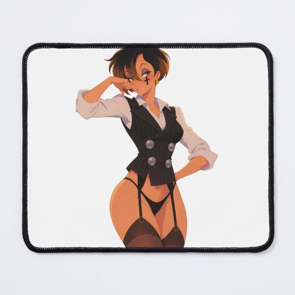 Item preview, Pinstripe Vest Office Girl Cross Tattoo - Retro 90s Style designed and sold by  Hollow Moon Studios..