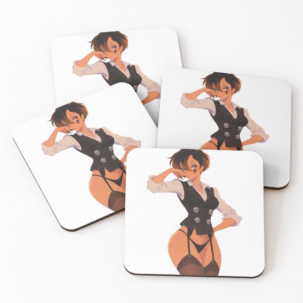 Item preview, Pinstripe Vest Office Girl Cross Tattoo - Retro 90s Style designed and sold by  Hollow Moon Studios..