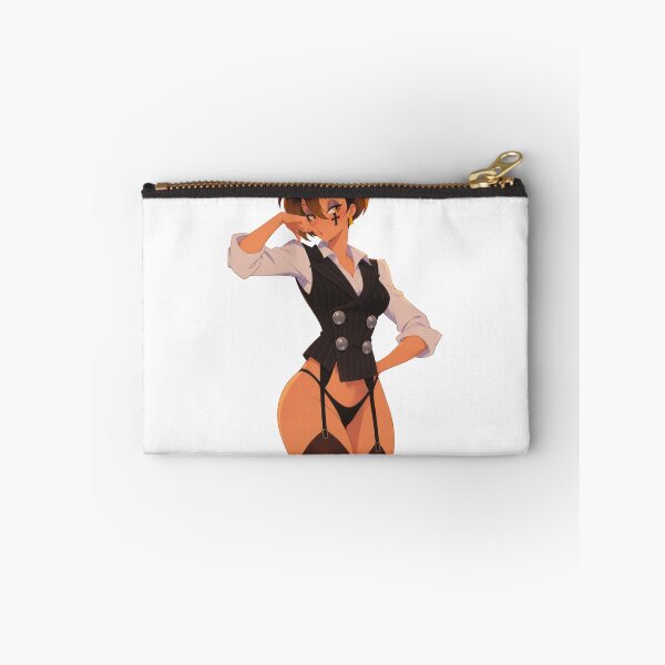 Item preview, Pinstripe Vest Office Girl Cross Tattoo - Retro 90s Style designed and sold by  Hollow Moon Studios..