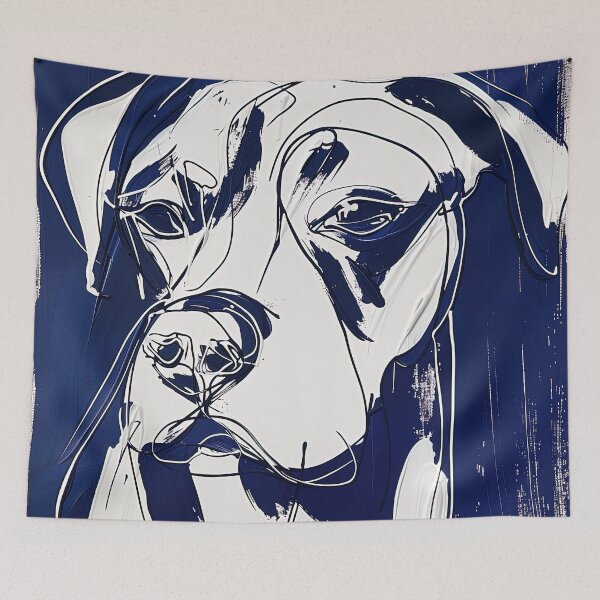 Item preview, Dog - Blue Abstract Art designed and sold by shadow-bloom.
