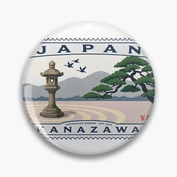 Item preview, Vintage Kanazawa Japan Postage Stamp Kenrokuen Garden Vector designed and sold by Shutter-Dragon.