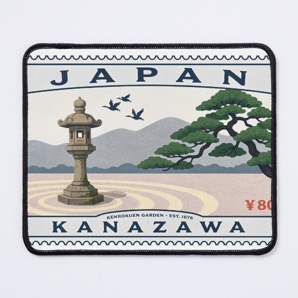 Item preview, Vintage Kanazawa Japan Postage Stamp Kenrokuen Garden Vector designed and sold by Shutter-Dragon.