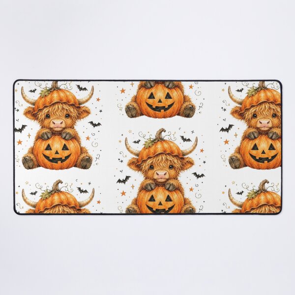 Item preview, Highland Cow Halloween | Pumpkin Hat Jack-O-Lantern Bats & Stars Cute Fall Design designed and sold by Uniquememorable.