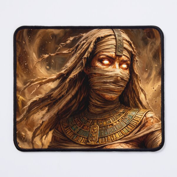 Item preview, Mystical Egyptian Mummy Queen in Ancient Tomb – Fantasy Portrait Art designed and sold by VALKYRAART53.