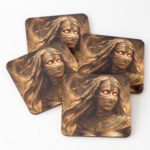 Item preview, Mystical Egyptian Mummy Queen in Ancient Tomb – Fantasy Portrait Art designed and sold by VALKYRAART53.
