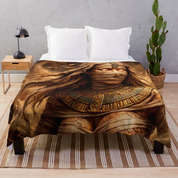 Item preview, Mystical Egyptian Mummy Queen in Ancient Tomb – Fantasy Portrait Art designed and sold by VALKYRAART53.