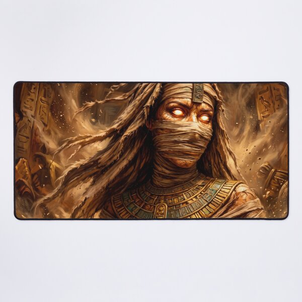 Item preview, Mystical Egyptian Mummy Queen in Ancient Tomb – Fantasy Portrait Art designed and sold by VALKYRAART53.