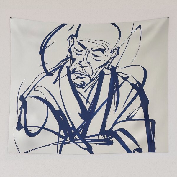 Item preview, Dogen Zenji - Blue Abstract Art designed and sold by shadow-bloom.