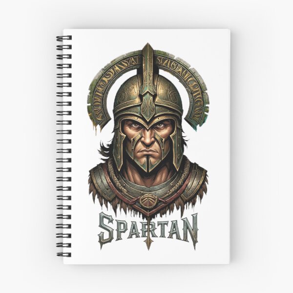 Artikelvorschau, Antike, motivierende griechische Grafik eines spartanischen Kriegers mit Helm und dem Schriftzug SPARTAN. entworfen und verkauft von Giulivo Store Graphic.