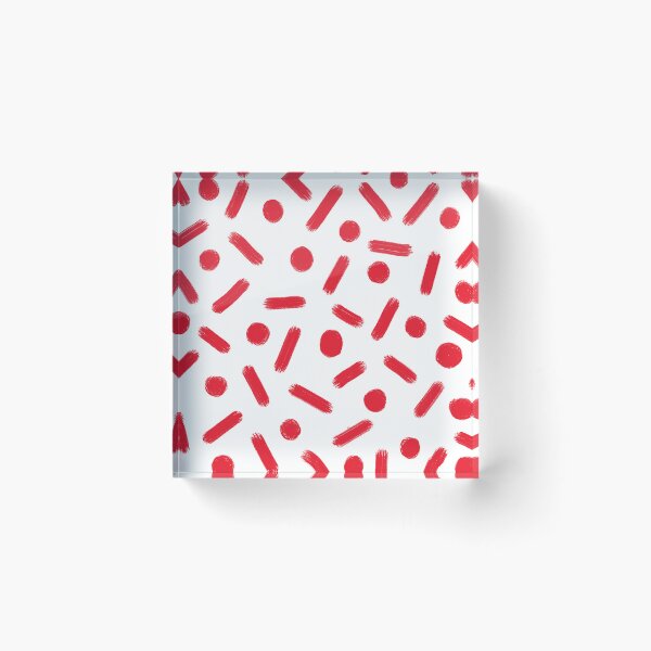 Item preview, Abstract Red Brush Strokes and Dots Pattern designed and sold by Vision Crafted.