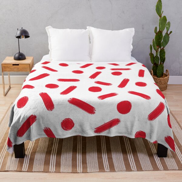 Item preview, Abstract Red Brush Strokes and Dots Pattern designed and sold by Vision Crafted.