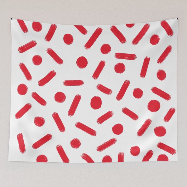 Item preview, Abstract Red Brush Strokes and Dots Pattern designed and sold by Vision Crafted.