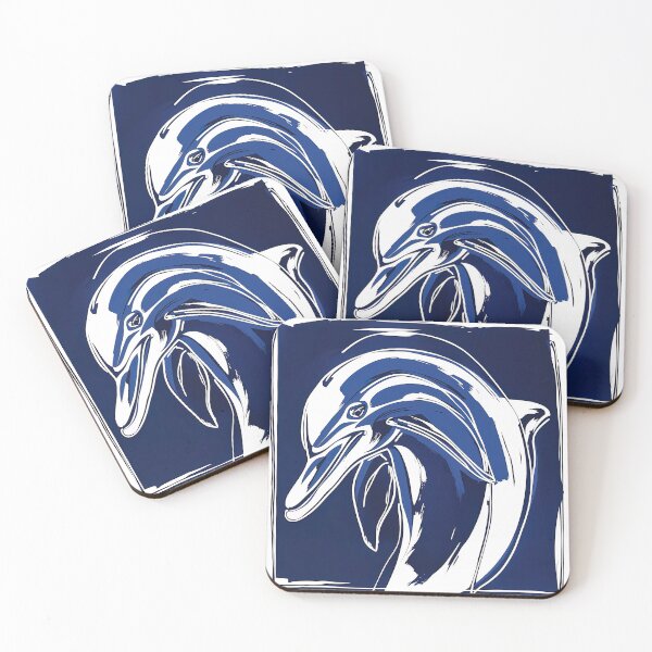 Item preview, Dolphin - Blue Abstract Art designed and sold by shadow-bloom.
