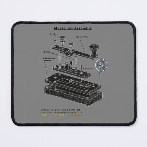 Item preview, Copy of Vintage Telegraph Key Anatomy - Morse Code Patent Sketch designed and sold by The Blueprint Archive.
