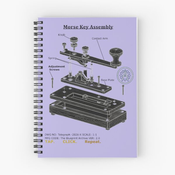 Artikelvorschau, Kopie einer alten Telegrafentasten-Anatomie – Patentskizze für Morsecode entworfen und verkauft von The Blueprint Archive.