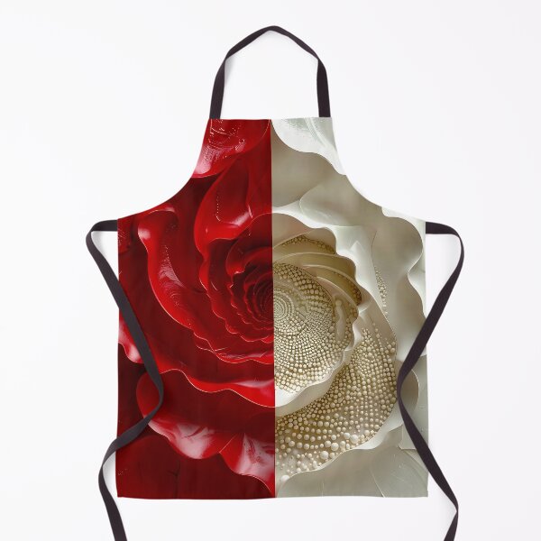 Item preview, Ruby Red and Ivory Porcelain Waves designed and sold by Vicky Brago-Mitchell®.