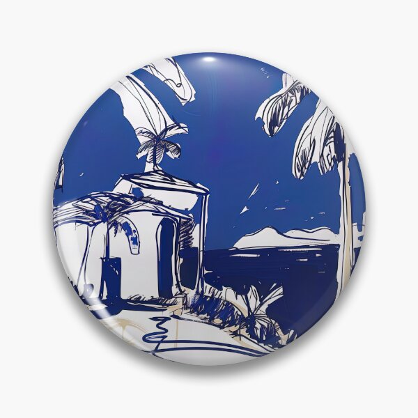 Item preview, Dominica landscape - Blue Abstract Art designed and sold by shadow-bloom.
