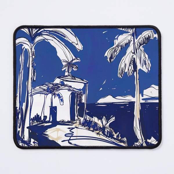 Item preview, Dominica landscape - Blue Abstract Art designed and sold by shadow-bloom.