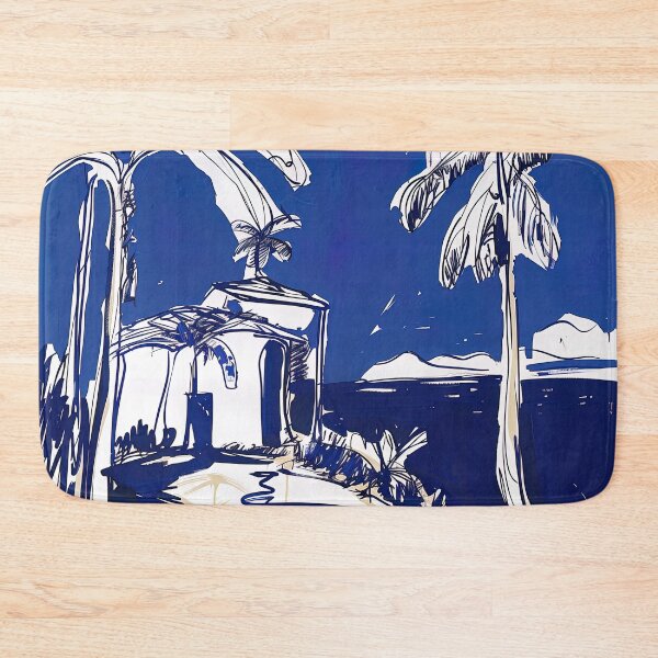 Item preview, Dominica landscape - Blue Abstract Art designed and sold by shadow-bloom.