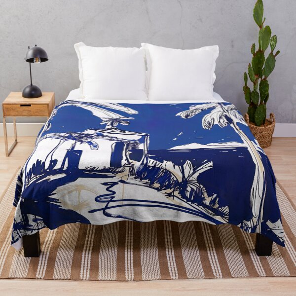 Item preview, Dominica landscape - Blue Abstract Art designed and sold by shadow-bloom.