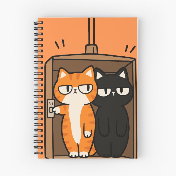 Item preview, Two Cats in a Box Orange Tabby and Black Cat designed and sold by MewMade.