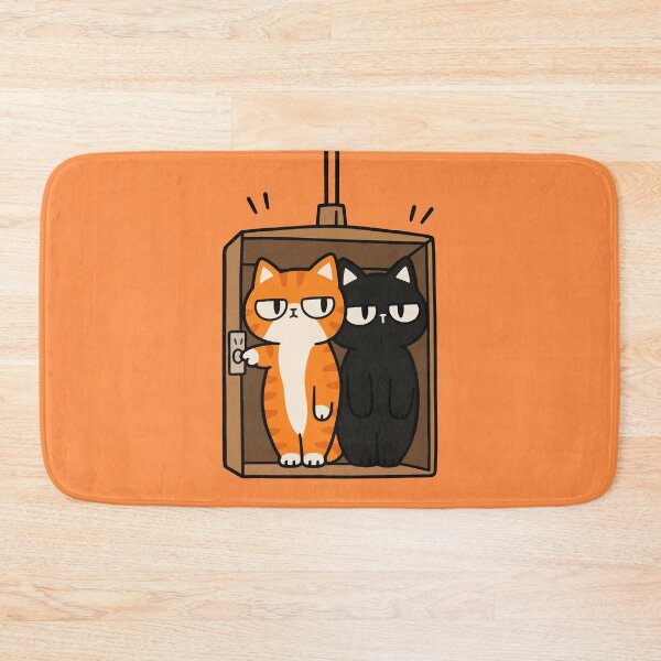 Item preview, Two Cats in a Box Orange Tabby and Black Cat designed and sold by MewMade.