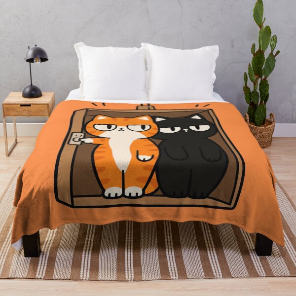 Item preview, Two Cats in a Box Orange Tabby and Black Cat designed and sold by MewMade.
