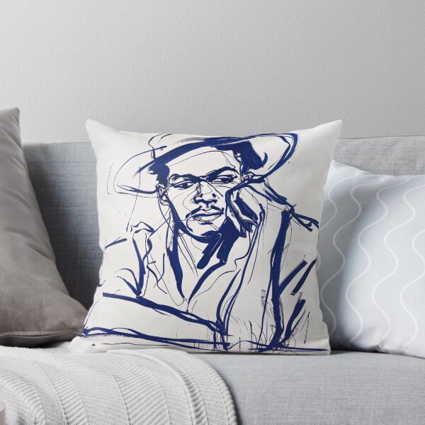 Item preview, Dominican man, portrait - Blue Abstract Art designed and sold by shadow-bloom.