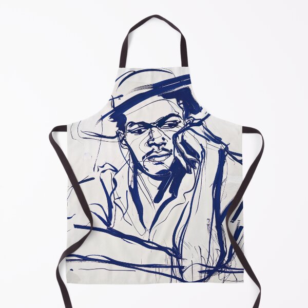 Item preview, Dominican man, portrait - Blue Abstract Art designed and sold by shadow-bloom.