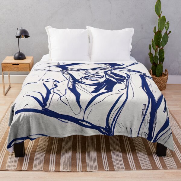 Item preview, Dominican man, portrait - Blue Abstract Art designed and sold by shadow-bloom.