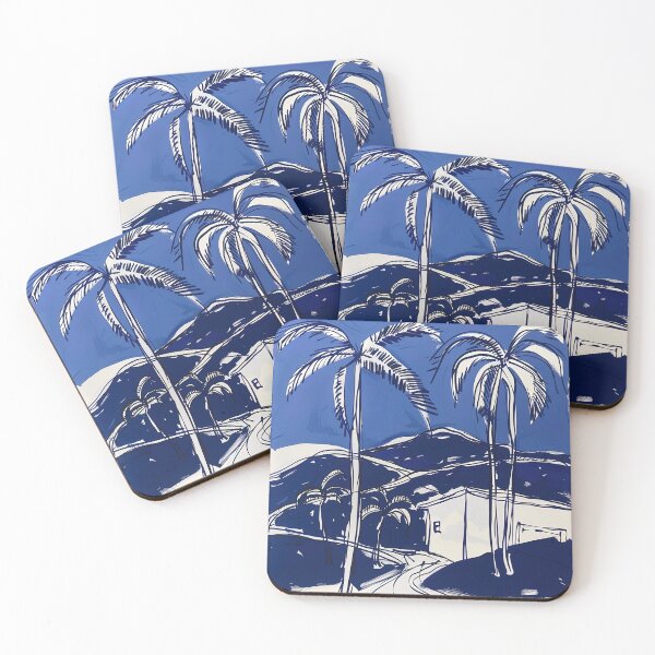 Item preview, Dominican Republic - landscape - Blue Abstract Art designed and sold by shadow-bloom.