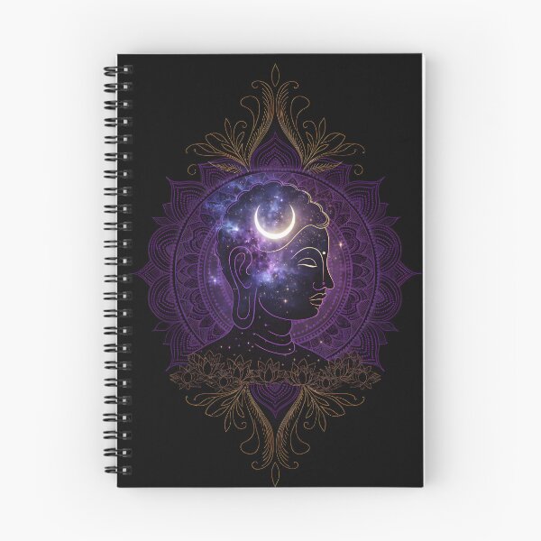 Item preview, Cosmic Buddha Profile Galaxy Lunar Mandala designed and sold by NeuralLoft Frequency.