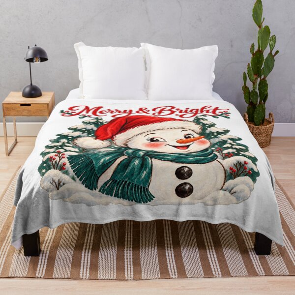 Item preview, Merry and Bright Cute Vintage Snowman Christmas designed and sold by SayMaria.