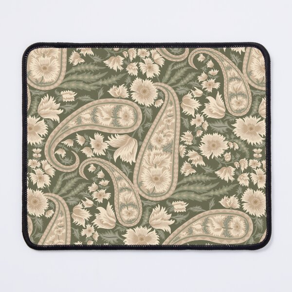 Item preview, Dark Green Floral Paisley Pattern Vintage Botanical Fabric Design Large designed and sold by DropRomance.