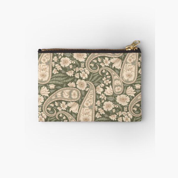 Item preview, Dark Green Floral Paisley Pattern Vintage Botanical Fabric Design Large designed and sold by DropRomance.