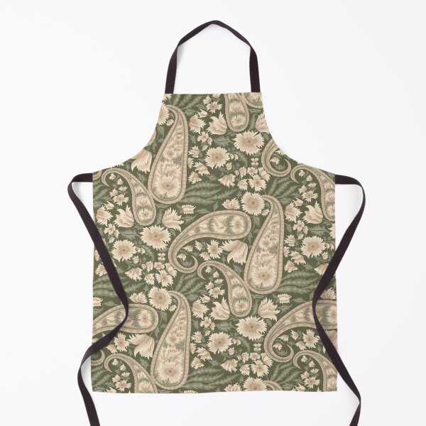 Item preview, Dark Green Floral Paisley Pattern Vintage Botanical Fabric Design Large designed and sold by DropRomance.