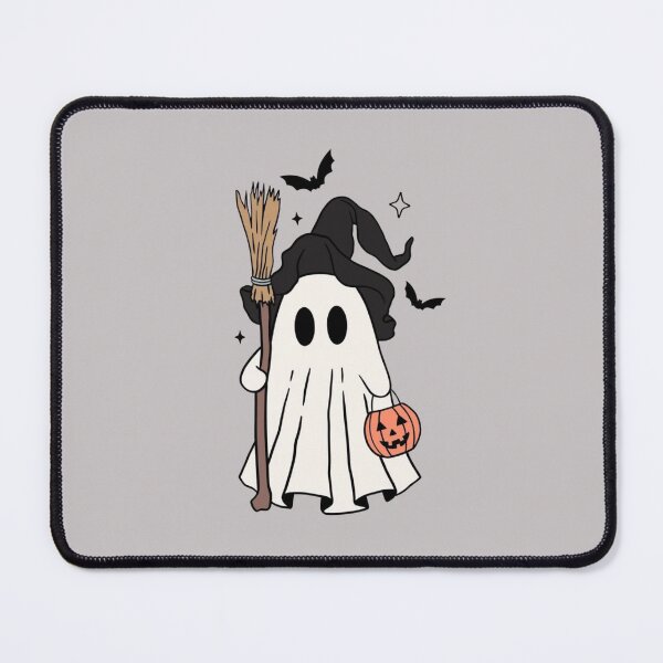 Item preview, Cute Halloween Ghost Witch With Pumpkin Broom designed and sold by Ayiita.