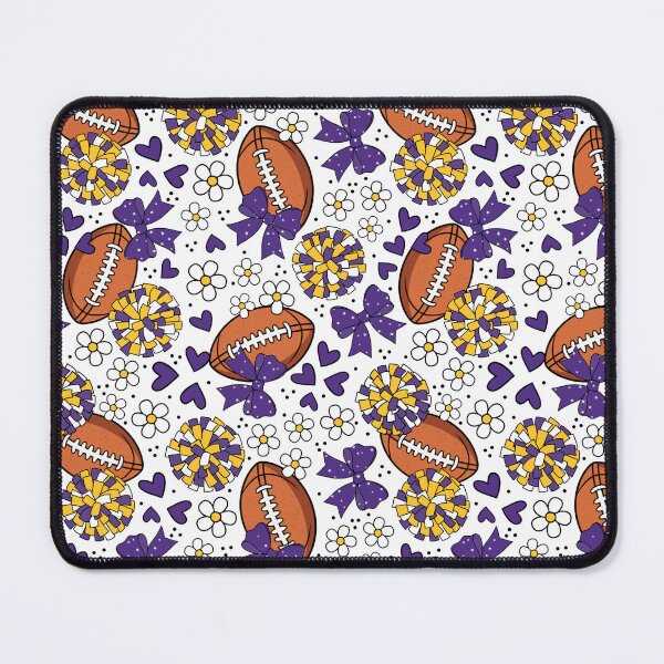 Item preview, Cheer Bows and Footballs Purple and Yellow Gold designed and sold by KrisInStitches.