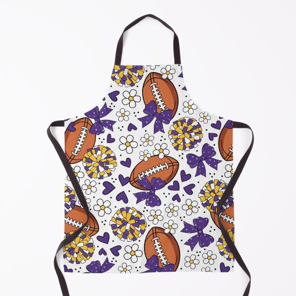 Item preview, Cheer Bows and Footballs Purple and Yellow Gold designed and sold by KrisInStitches.