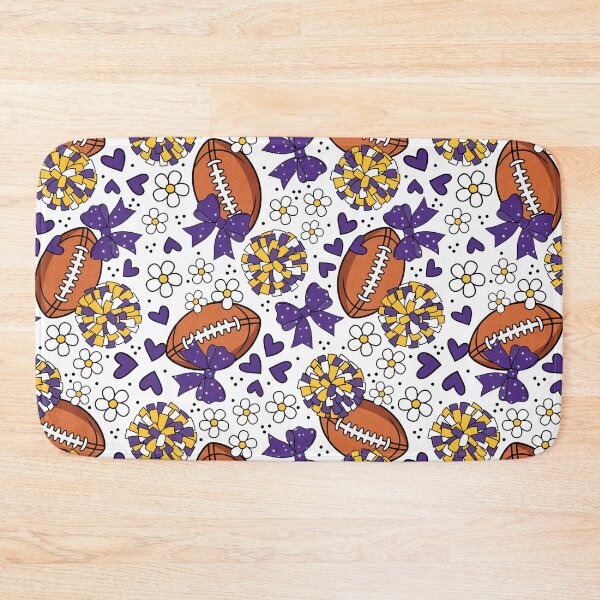 Item preview, Cheer Bows and Footballs Purple and Yellow Gold designed and sold by KrisInStitches.