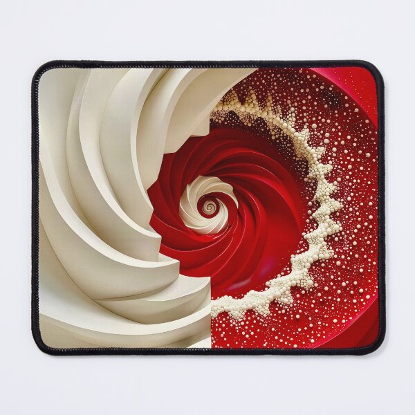 Item preview, Ruby Red and Ivory Porcelain Waves designed and sold by Vicky Brago-Mitchell®.