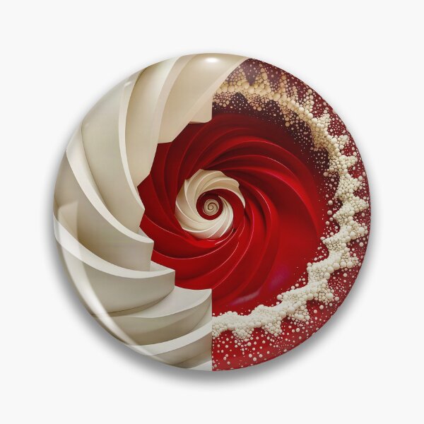 Item preview, Ruby Red and Ivory Porcelain Waves designed and sold by Vicky Brago-Mitchell®.