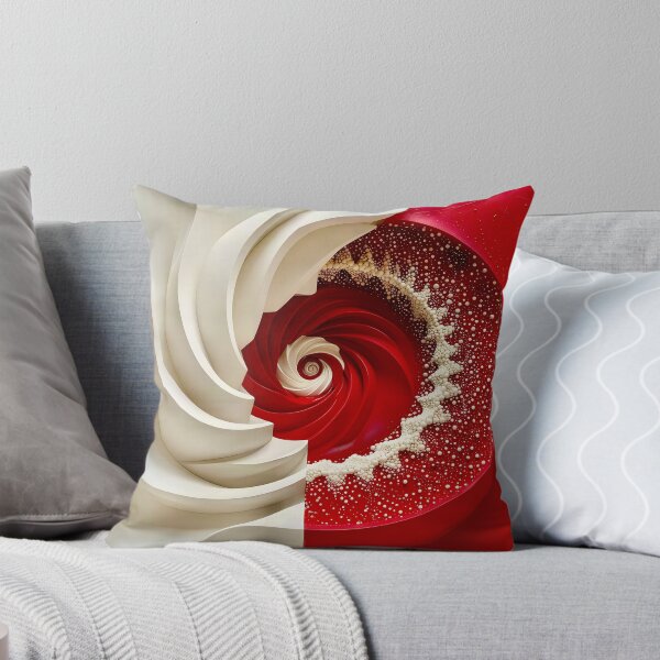 Item preview, Ruby Red and Ivory Porcelain Waves designed and sold by Vicky Brago-Mitchell®.