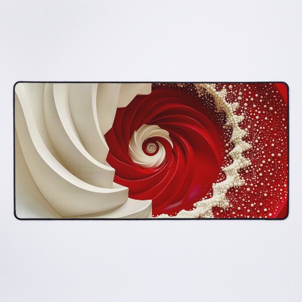 Item preview, Ruby Red and Ivory Porcelain Waves designed and sold by Vicky Brago-Mitchell®.