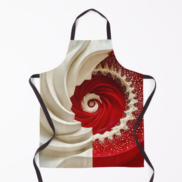 Item preview, Ruby Red and Ivory Porcelain Waves designed and sold by Vicky Brago-Mitchell®.