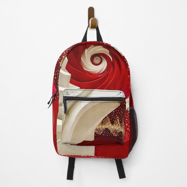 Item preview, Ruby Red and Ivory Porcelain Waves designed and sold by Vicky Brago-Mitchell®.