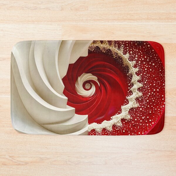 Item preview, Ruby Red and Ivory Porcelain Waves designed and sold by Vicky Brago-Mitchell®.